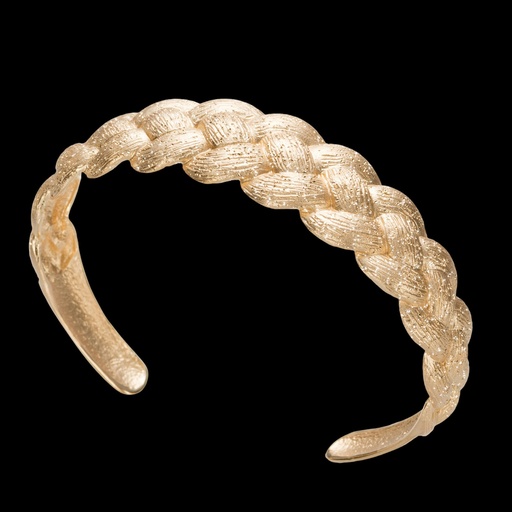 [L0223044] Schitterende vergulde en gevlochten bangle