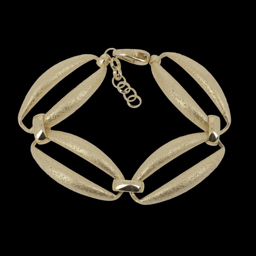 [L0224011] Schitterende vergulde en ovalen schakelarmband