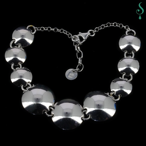 [CR0417005] Schitterende zilveren armband met bolletjes
