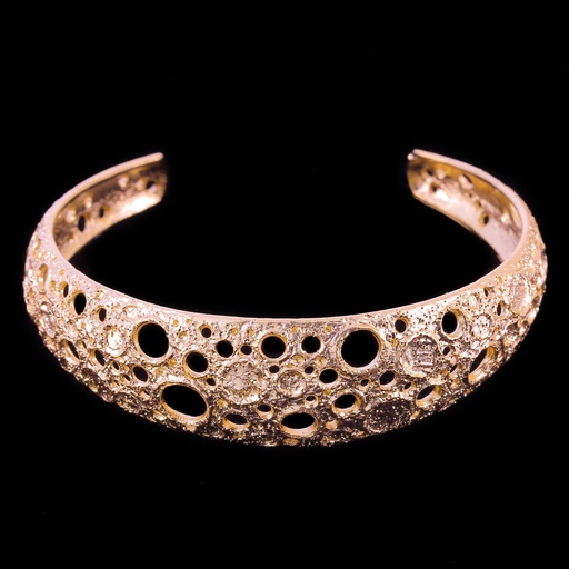 [L0821001] Smalle en rosé armband met bewerkte schitteringen