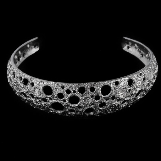 [L112002] Smalle en zilvergrijze armband met bewerkte schitteringen