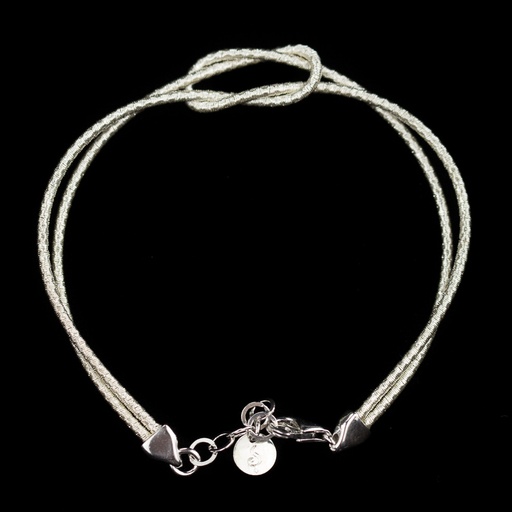 Verfijnd wit zilveren armbandje met knoop, 2mm