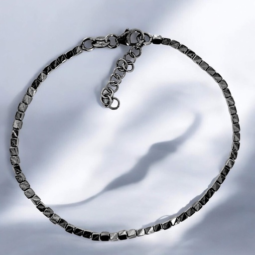 [BIZ0324002] Verfijnde blokjes armband van hematiet