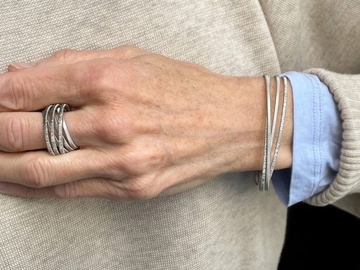 Verfijnde en zilveren 4 rijige armband