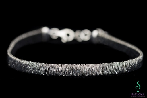 Verfijnde grijze armband van sterling zilver, 6mm