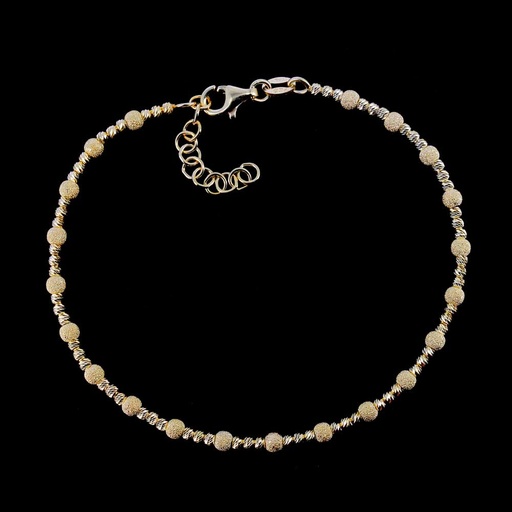 [BIZ1219005] Vergulde bolletjes armband, mat en blinkend