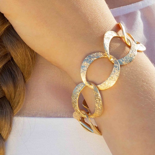 [PRE1117004] Vergulde en gediamanteerde schakelarmband