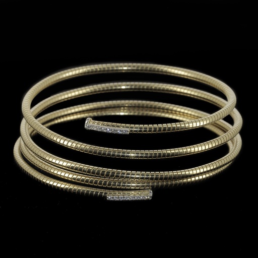 [DEL0321002] Vergulde spiraalvormige armband met zirkonia