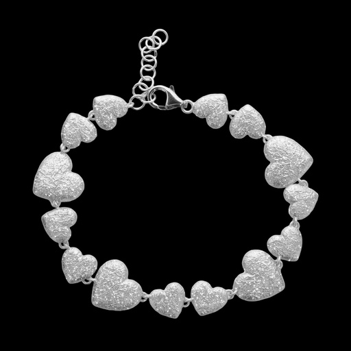 [L0223028] Zilveren armband met meerdere hartjes