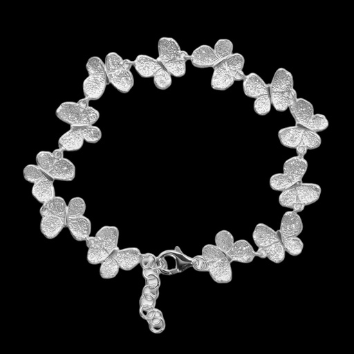 [L0622013] Zilveren armbandje van vlinders