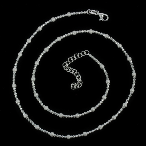 [BIZ1021002.42] Zilveren bolletjes armband, mat en blinkend