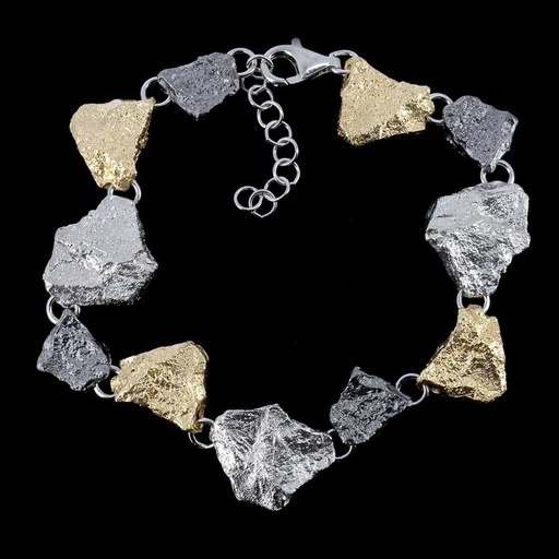 Zilveren driekleurige armband