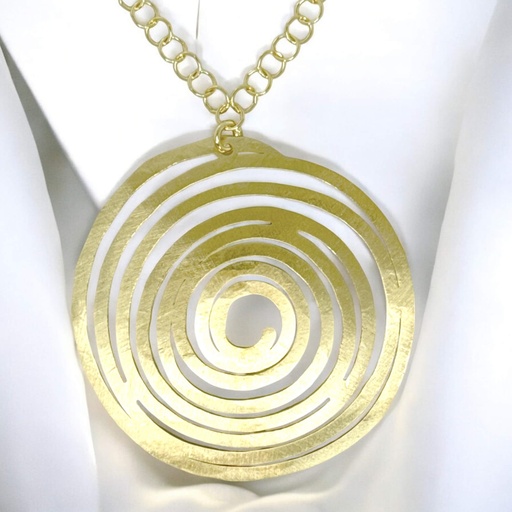 [ES0724005] Cirkelvormige vergulde hanger met ketting