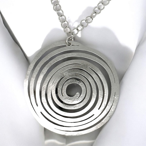 [ES0724001] Cirkelvormige zilveren hanger met ketting