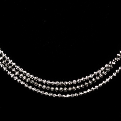 [BIZ1217002] Drie sterling zilveren kettingen van zilver en zwart