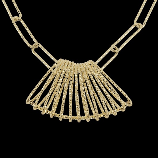 [RO1123003] Gouden  ketting van 18kt goud met een bewerkte hanger