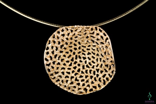 [PRE1118001G18] Gouden hanger met gaatjes 18kt ,zonder ketting