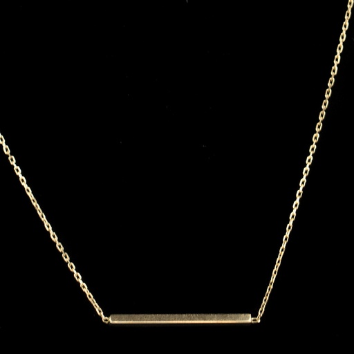 Gouden ketting met fijn staafje als hanger, 18Kt