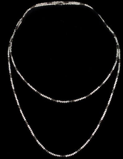 Ketting van zilver en zwart, in diverse lengten