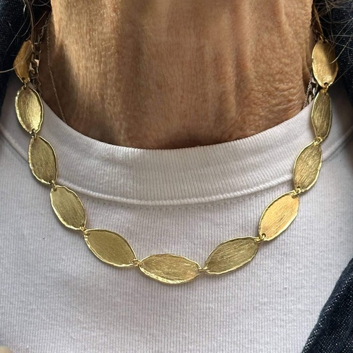 [ES0823006] Korte vergulde en ovale schakelketting