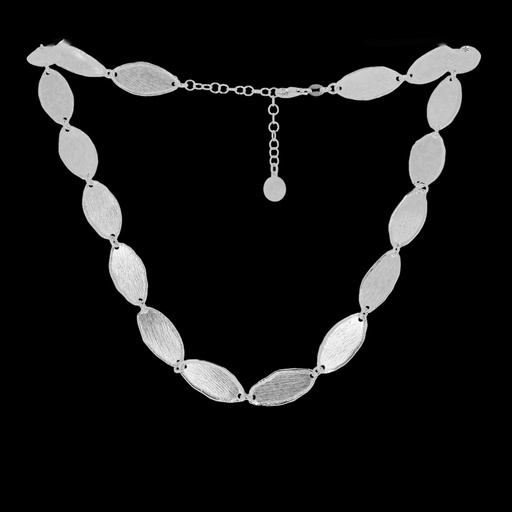 [ES1023001] Korte zilveren en ovale schakelketting