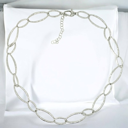 [L0524003] Korte zilveren en schitterende schakelketting