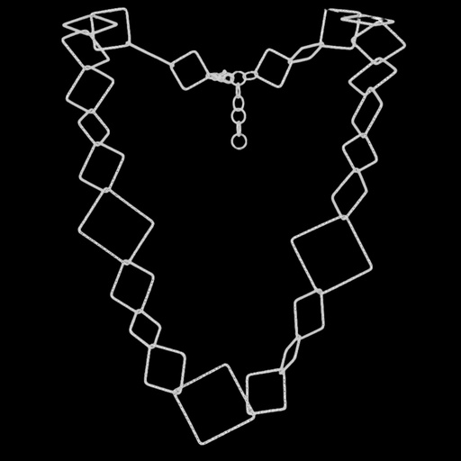 [VER0823001] Lange en bewerkte zilveren ketting