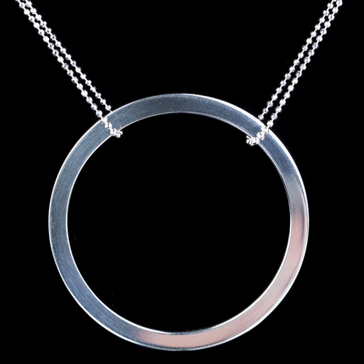 Leuke zilveren ketting met een ronde hanger