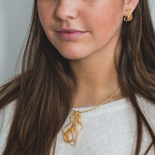 Magnifiek gediamanteerde hanger van verguld/ met ketting