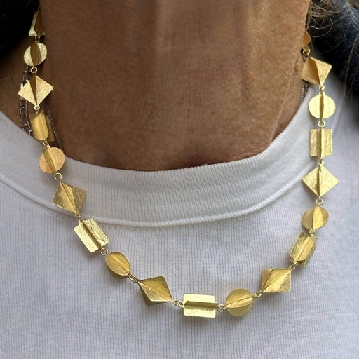 [ES0823005] Meervormige ketting van verguld zilver