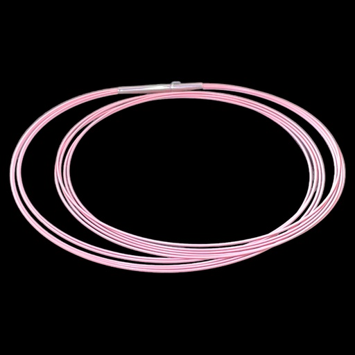 Roze stalen ketting met 5 rijen