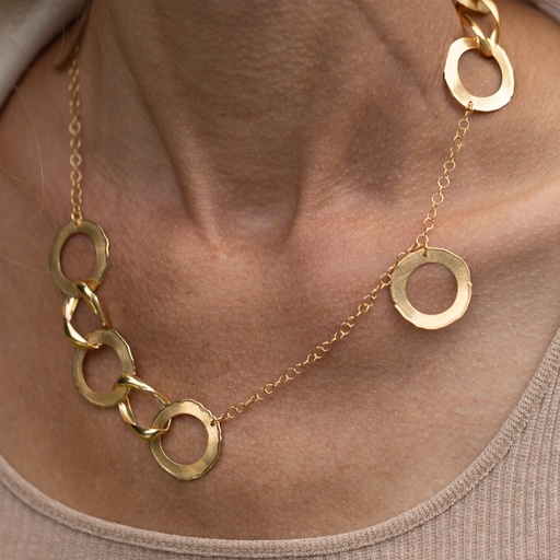 [ES0424002] Verfijnde en vergulde ketting met enkele ronde schakels
