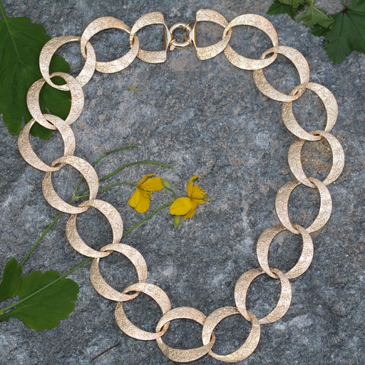 [L072001] Vergulde en gediamanteerde schakelketting