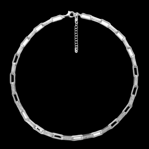[L0422003] Zilveren en matte schakelketting