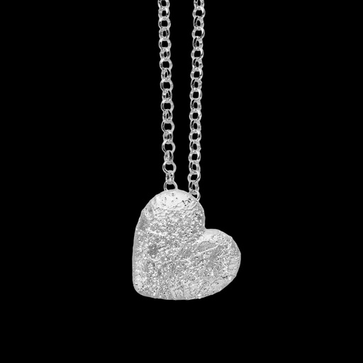 [L0223025] Zilveren hartjes hanger met ketting