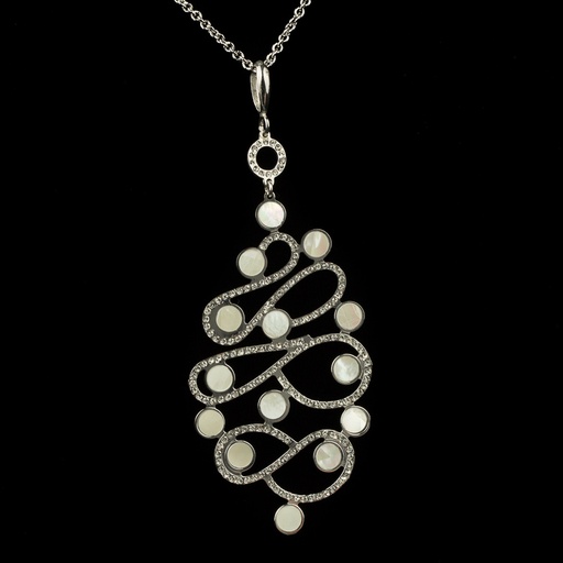 Zilveren ketting met sierlijke hanger