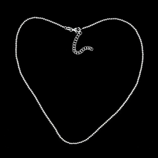 Zilveren matte bolletjes ketting