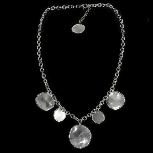 [ES0321003] Zilveren schakelketting met ronde hangers