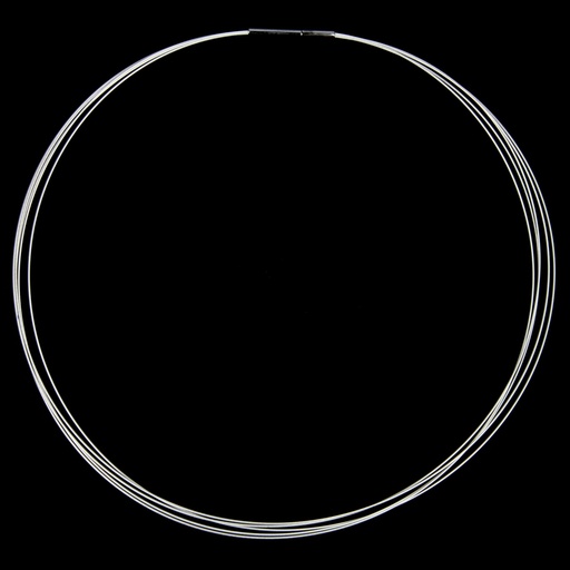 Zilverkleurige stalen ketting met 5 rijen