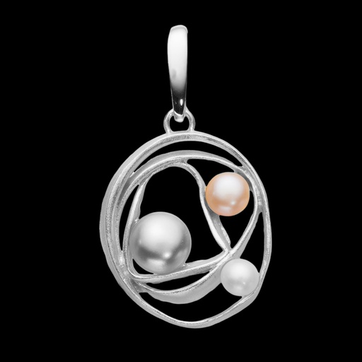 [L0222005G] Magnifieke witgouden hanger met zoetwaterparels