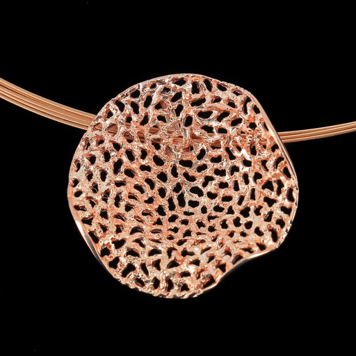 [L0123001] Rosé hanger met gaatjes en schitteringen, zonder ketting