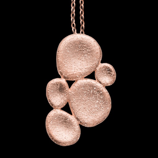 [L0722005] Rosé ovaalvormige hanger, gediamanteerd