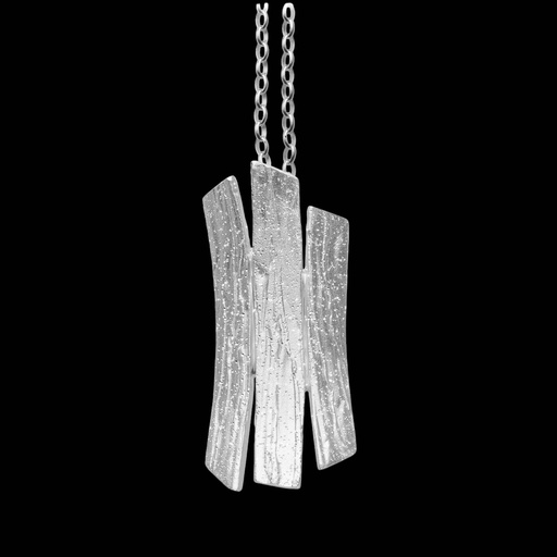 [L1122010] Schitterende zilveren staafjes hanger