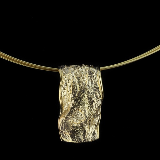 [L0721009] Vergulde rechthoekige glinsterende hanger
