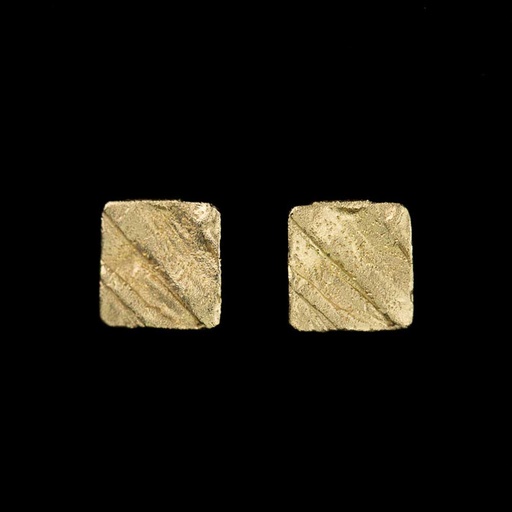 18k geelgouden vierkante en gediamanteerde oorbellen 'Klein'