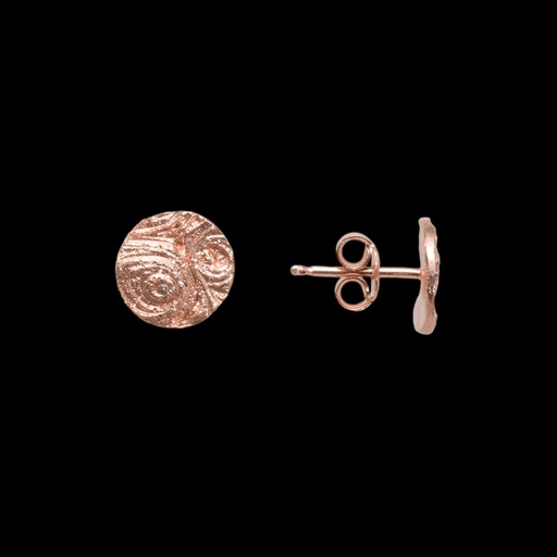 [L0722003] Ronde mini rosé bewerkte oorbellen
