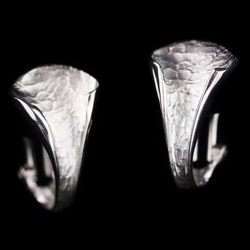 [PRE1118028] Zilveren en gepolijste oorbellen met diamond cut in V-vorm