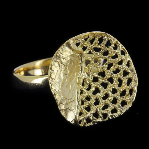 Bewerkte cirkelvormige ring van 18kt goud