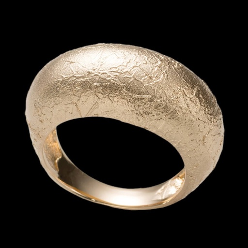 Bewerkte vergulde en matte ring