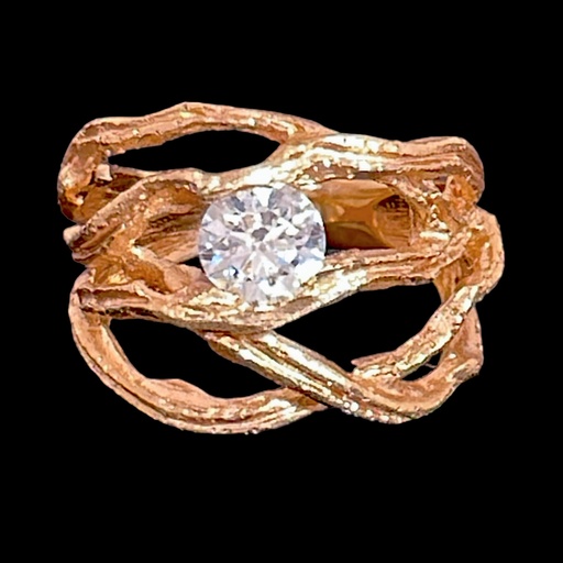 [DIA0922001] Magnifieke gouden ring van 18kt met een lab diamant